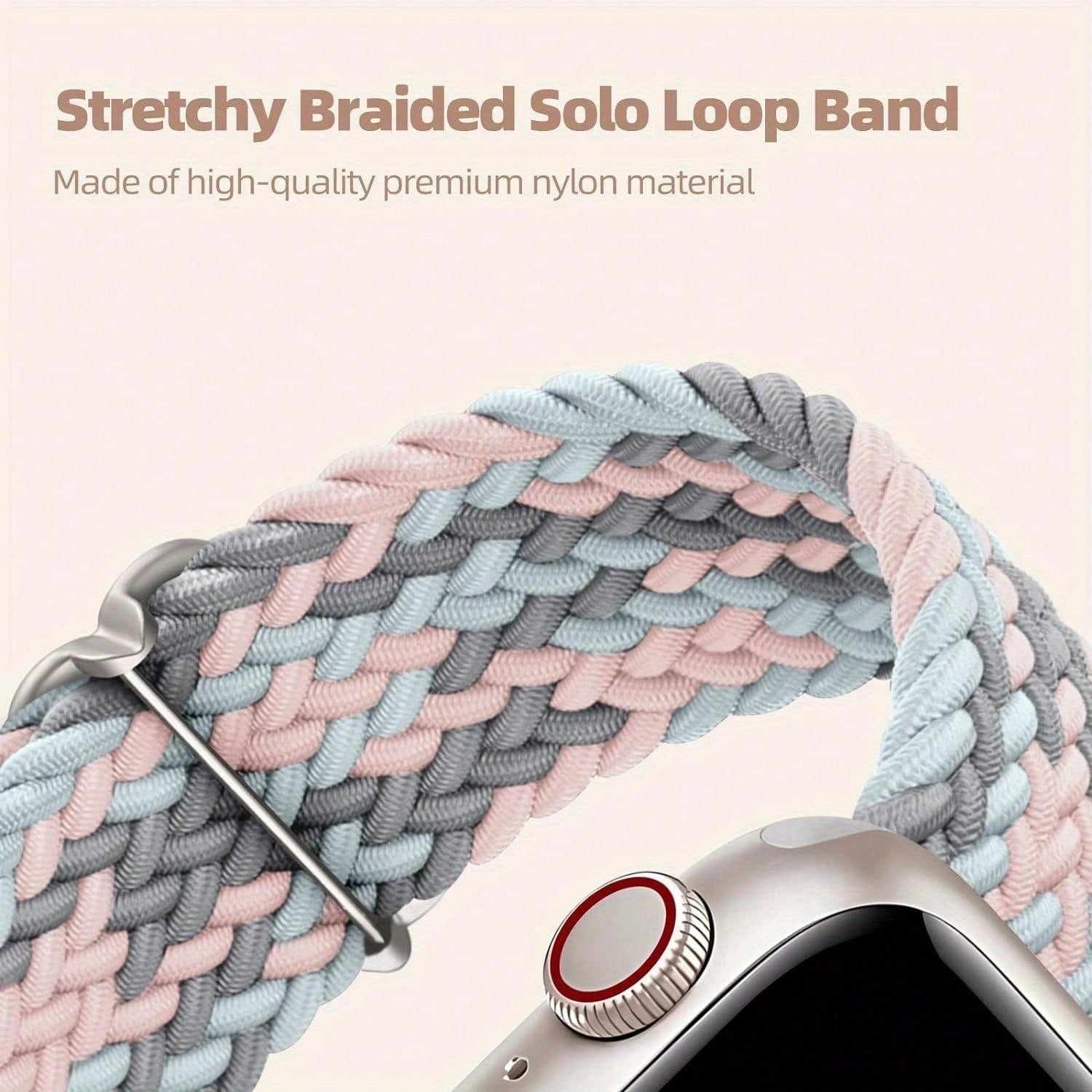 Shein - 4 Packs Braided Solo Loop Compatible With  Band 38Mm 40Mm 41Mm 42Mm 44Mm 45Mm 49Mm Women Men, Adjustable Stretchy Soft Nylon Strap For  9/8/7/6/5/4/3/2/1/Se/Ultra/Ultra 2