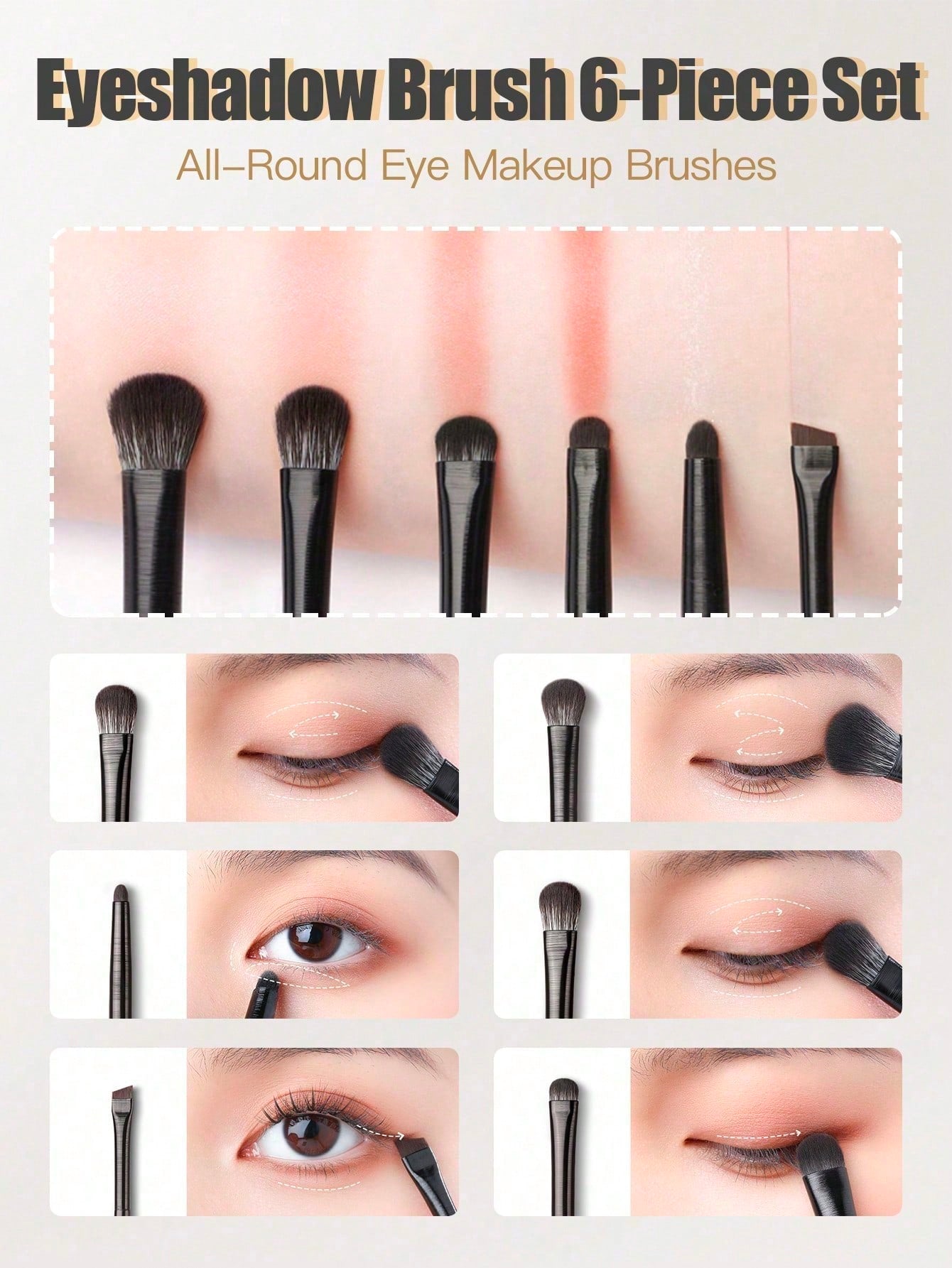 Shein - 7Pcs Eyeliner Brush Professional Eyeliner Makeup Brushes Angled Flat Cosmetic Brush Makeup Tools Black Friday