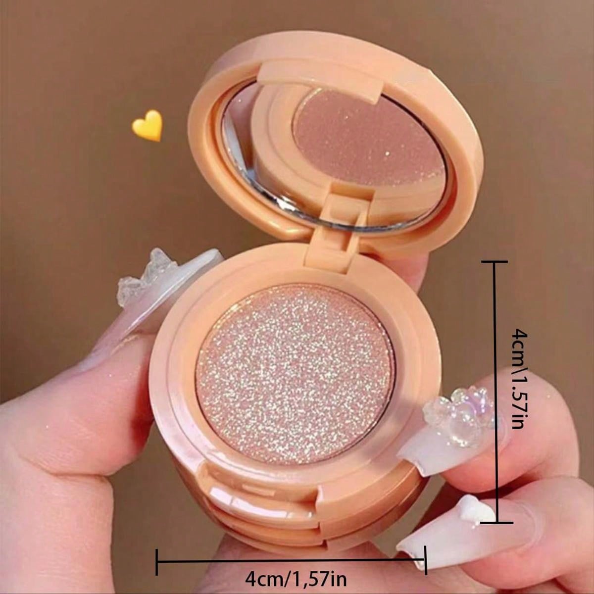 Shein - 3-Color Highlighter & Blush Palette, Shimmer Long-Lasting Matte Blush With Mirror