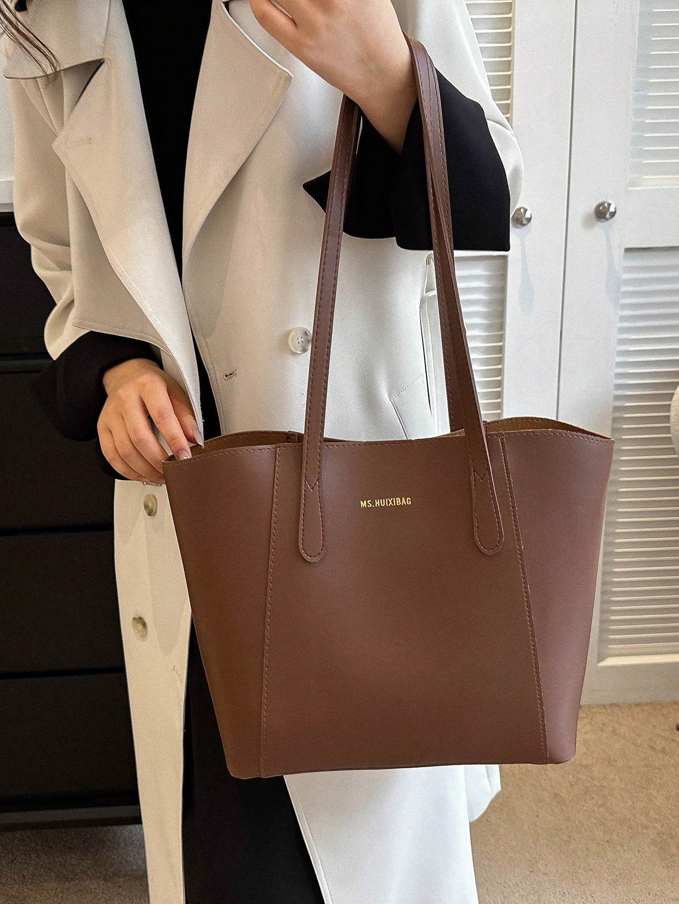 Shein - Large Capacity Tote Bag For Women, Korean Style, Ins Design, Versatile, High-End, Suitable For Commuting And School