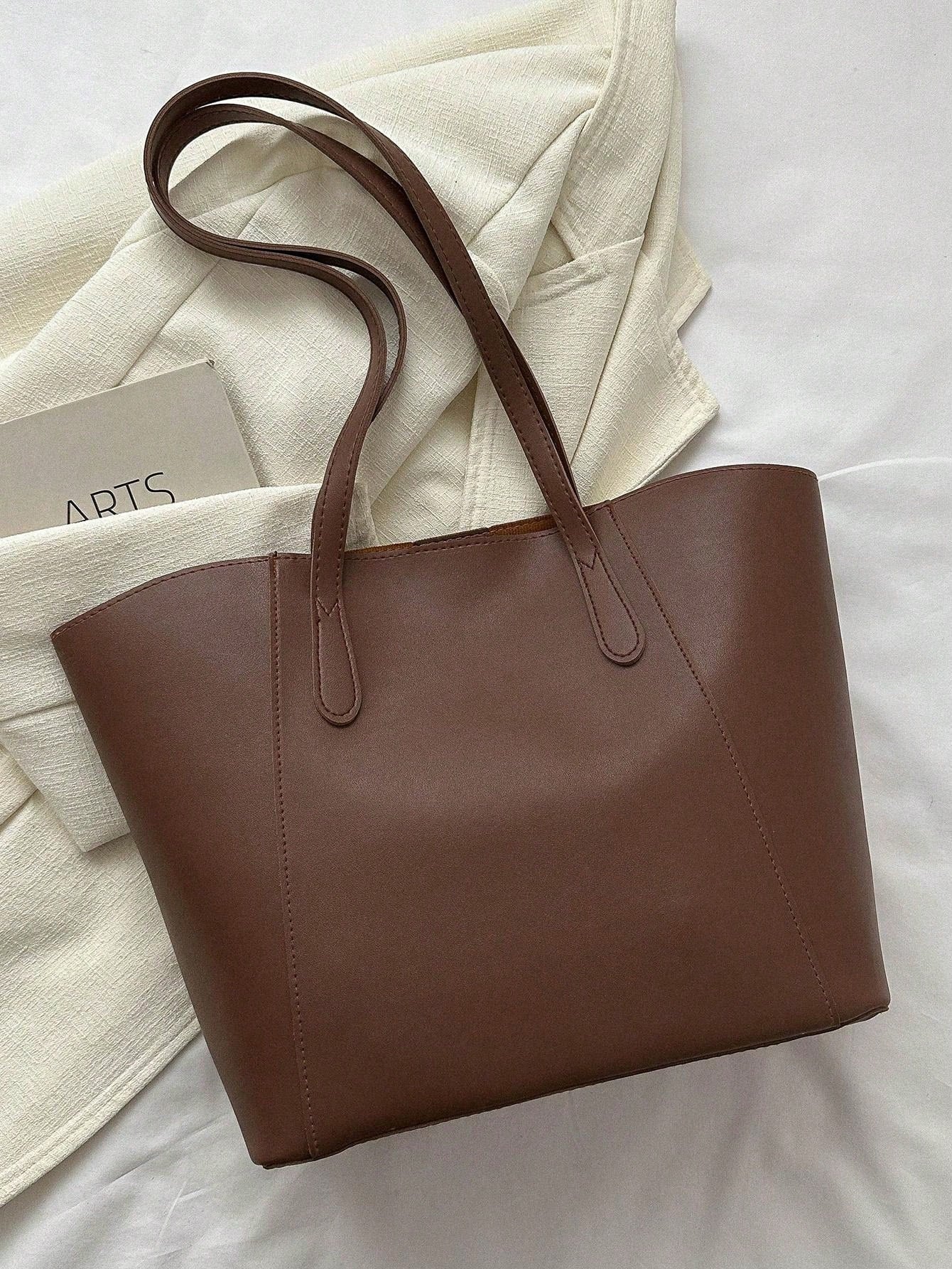 Shein - Large Capacity Tote Bag For Women, Korean Style, Ins Design, Versatile, High-End, Suitable For Commuting And School