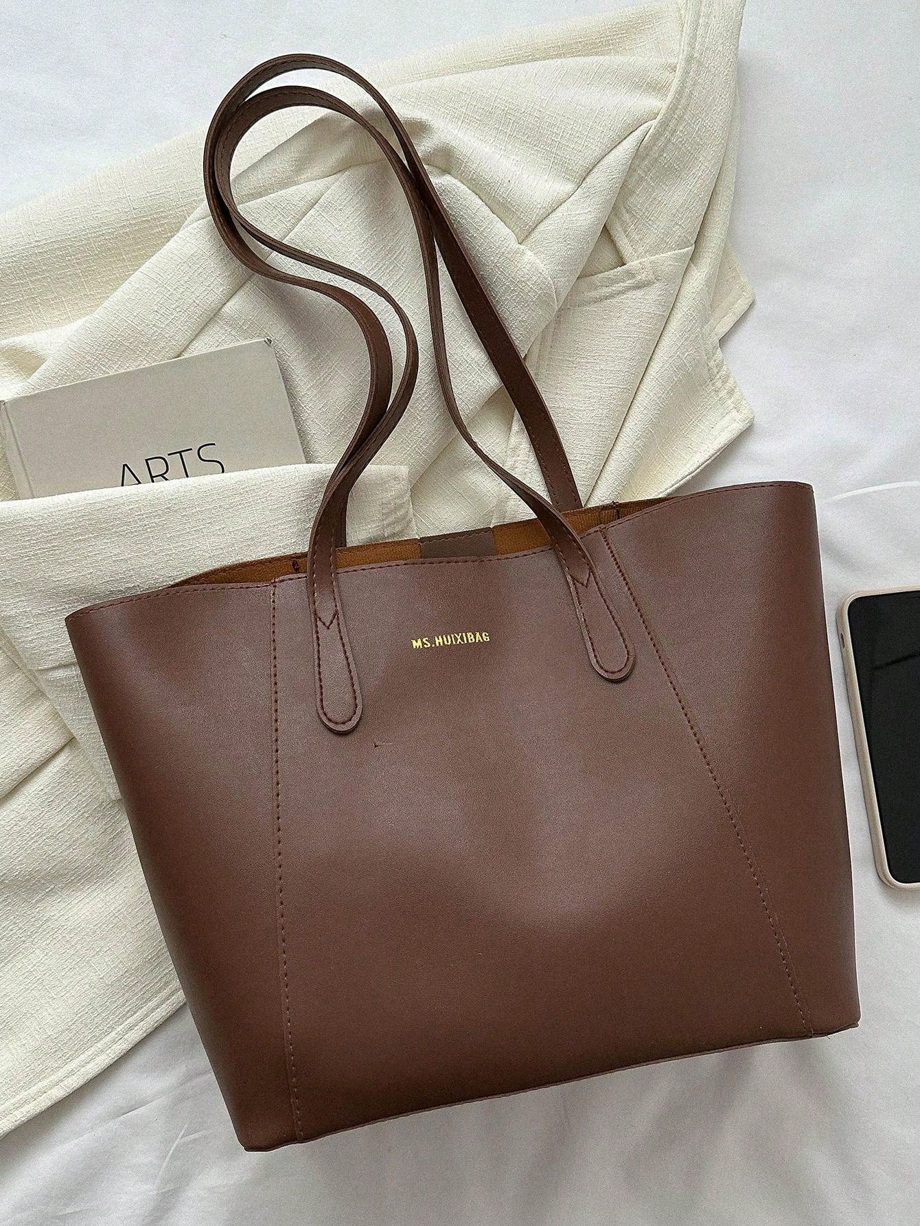 Shein - Large Capacity Tote Bag For Women, Korean Style, Ins Design, Versatile, High-End, Suitable For Commuting And School