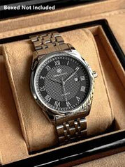 Shein - 1pc Men Watch Men's Business Waterproof Stainless Steel Quartz Electronic Watch