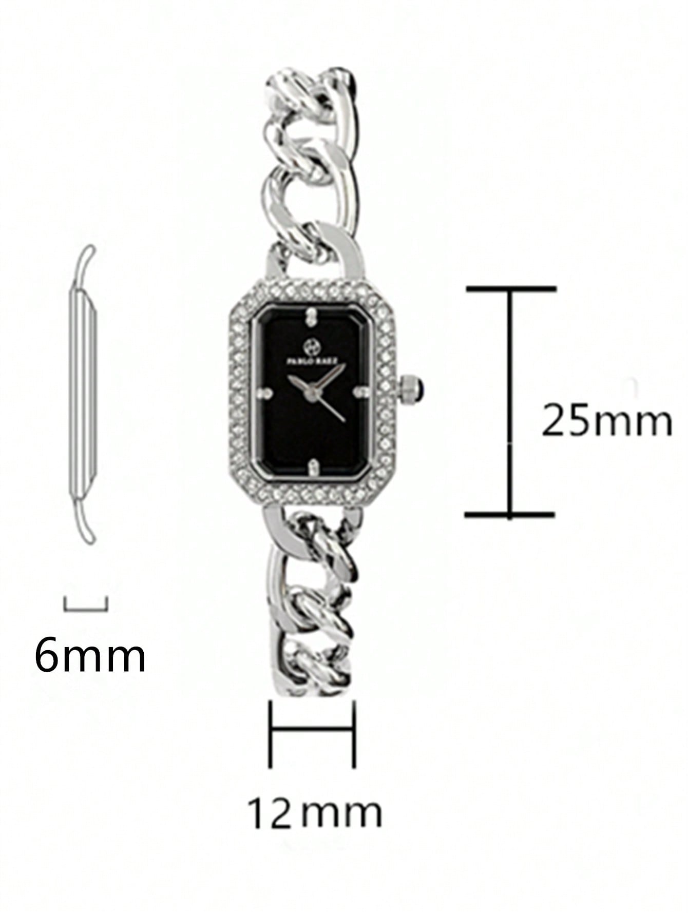 Shein - 1pc Women's Elegant Stainless Steel Bracelet Watch