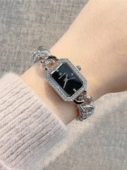 Shein - 1pc Women's Elegant Stainless Steel Bracelet Watch