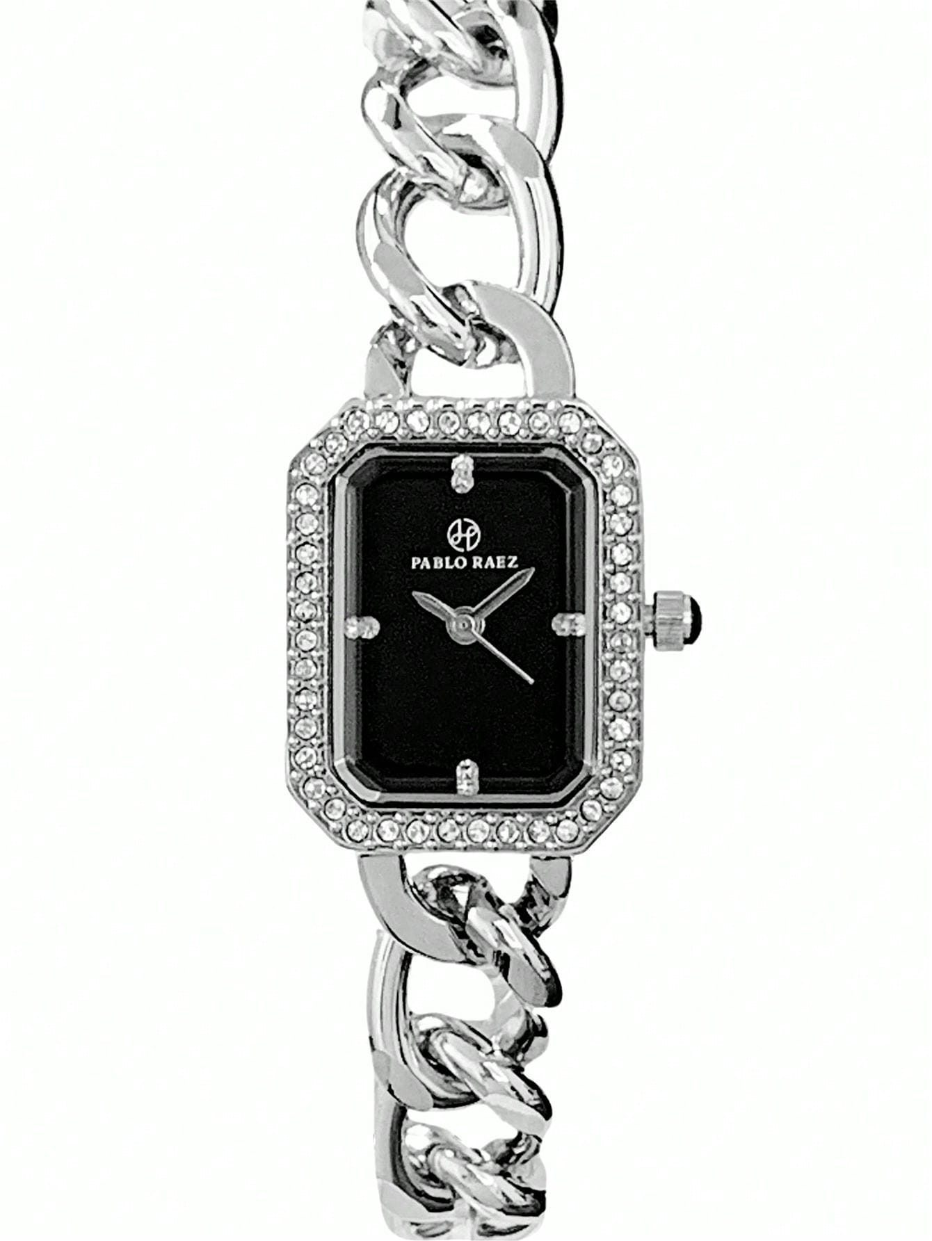 Shein - 1pc Women's Elegant Stainless Steel Bracelet Watch