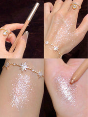 Shein - Glitter Highlighter Pen, 1Pc Long Lasting Glossy Glitter Pearlescent Fine Shimmer Texture Highlight Pen Makeup Product