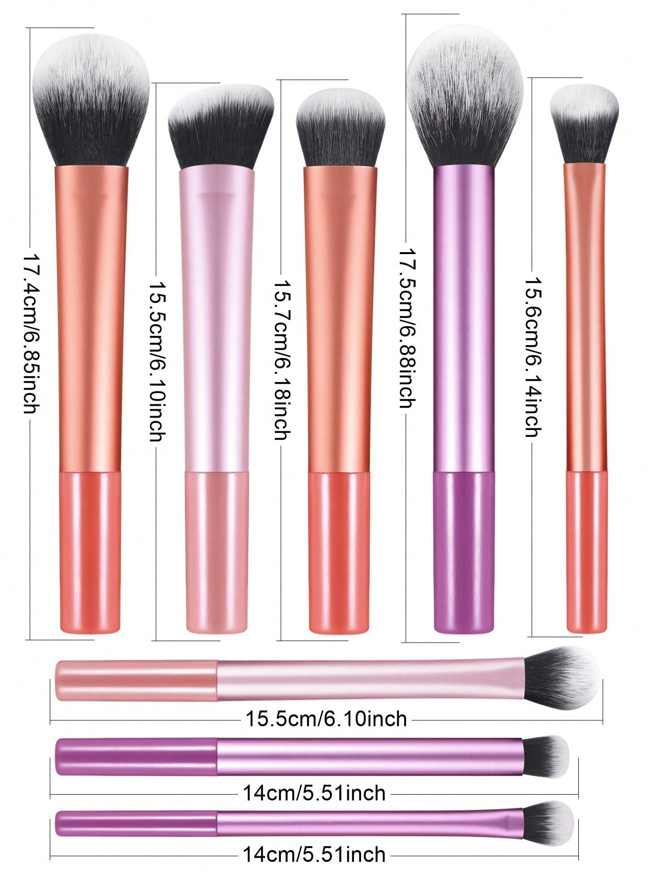 Shein - 8pcs Makeup Brush Set Multifunctional Beauty Tool For Quick Application