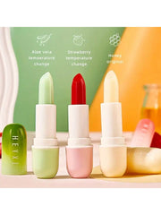 Shein - 3Pcs Lip Balm Gift Set, Water Gloss Elastic Tender Care Lipstick Moisturizing And Moisturizing Warm Color Changing Lip Mask Set,Gifts For Women