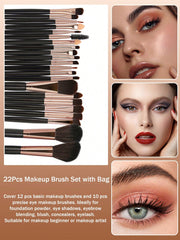 Shein - 2PCS Makeup Puff 22pcs Makeup Brush Sets Premium Synthetic Hair  Eyeshadow Blending Brush Sets Cosmetics Tools For Face And Eyes
