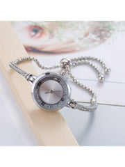Shein - 2023 New Fashion Women's Watch, Ladies Quartz Watch With Rhinestone, Casual Style Wristwatch For Girls, Birthday Gift