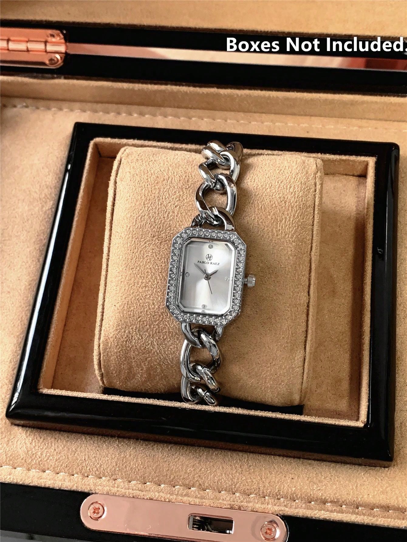 Shein - 1pc Women's Elegant Stainless Steel Bracelet Watch