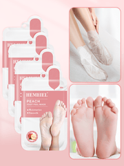 Shein - Peach For Dry, Aging, Cracked Foot Peel Mask 4Pcs,Moisturizing Foot Peel Mask, Sloughs Off Dead Skin Cells,For Women And Men
