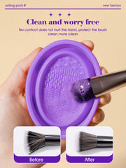 Shein - 20pcs Makeup Brush Set &1pc Makeup Brush Storage Stand 6PCS Makeup Puff 5PCS Makeup Sponge For Face Make-Up 1PCS Makeup Brush Cleaning Tools For Cleaning Makeup Brush