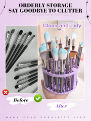 Shein - 20pcs Makeup Brush Set &1pc Makeup Brush Storage Stand 6PCS Makeup Puff 5PCS Makeup Sponge For Face Make-Up 1PCS Makeup Brush Cleaning Tools For Cleaning Makeup Brush