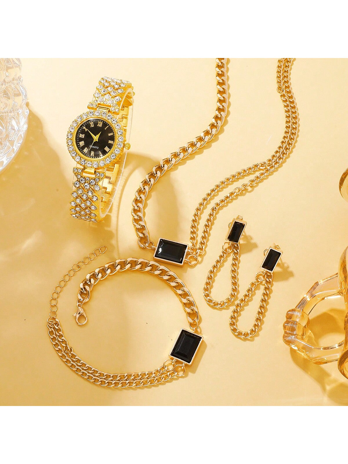 Shein - 5pcs/Set Women's Fashionable Quartz Watch Set