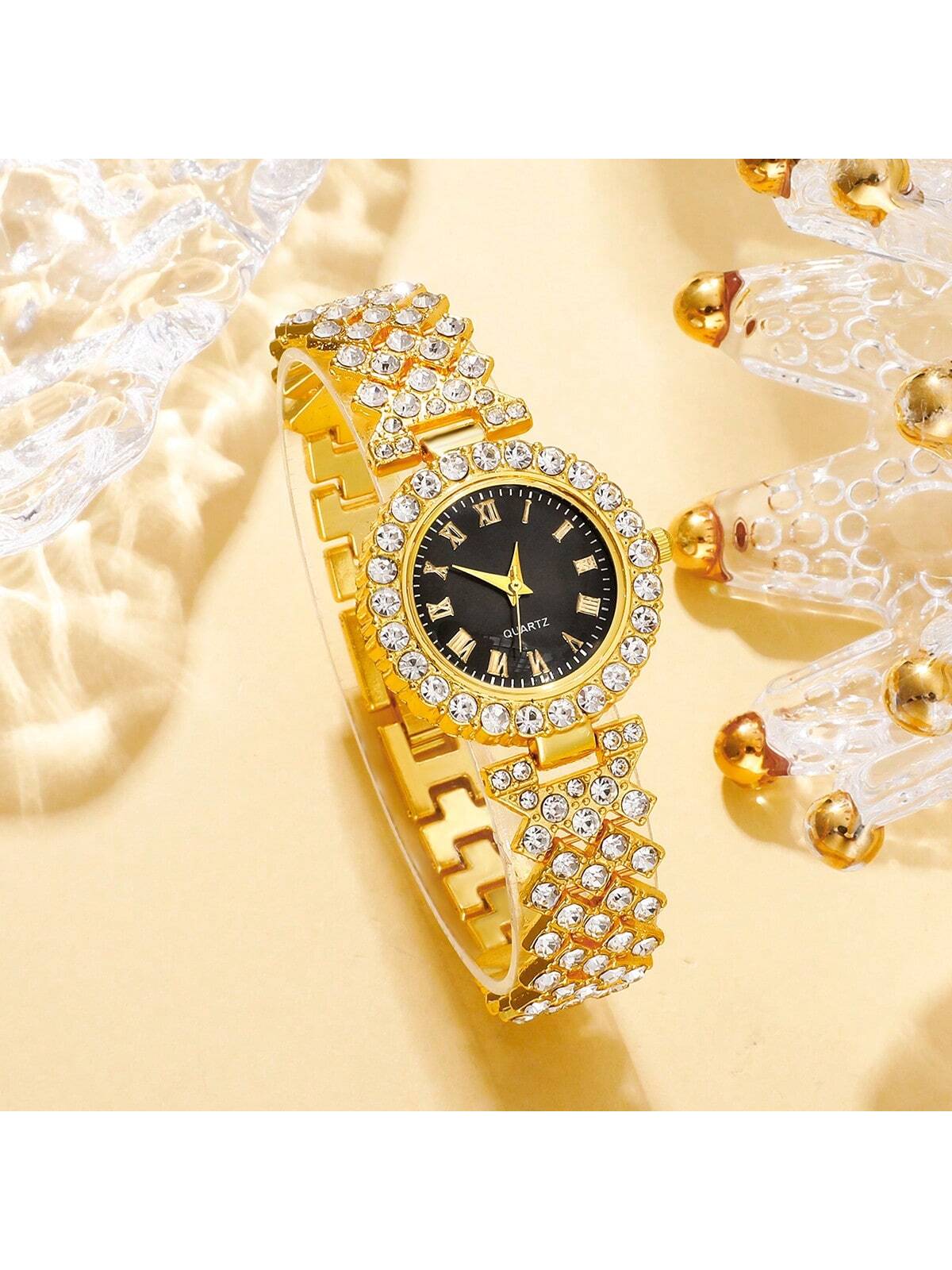 Shein - 5pcs/Set Women's Fashionable Quartz Watch Set