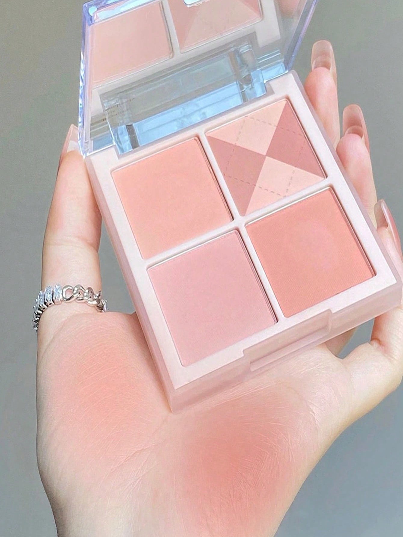 Shein - Matte Blush Palette, 1Pc Long-Wearing Waterproof Facial Cheek Blusher Contour Face Makeup Product
