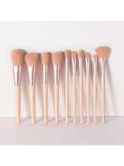 Shein - 10pcs Zero-Degree Series Makeup Brush Set - 4 Face Brushes And 6 Eye Brushes