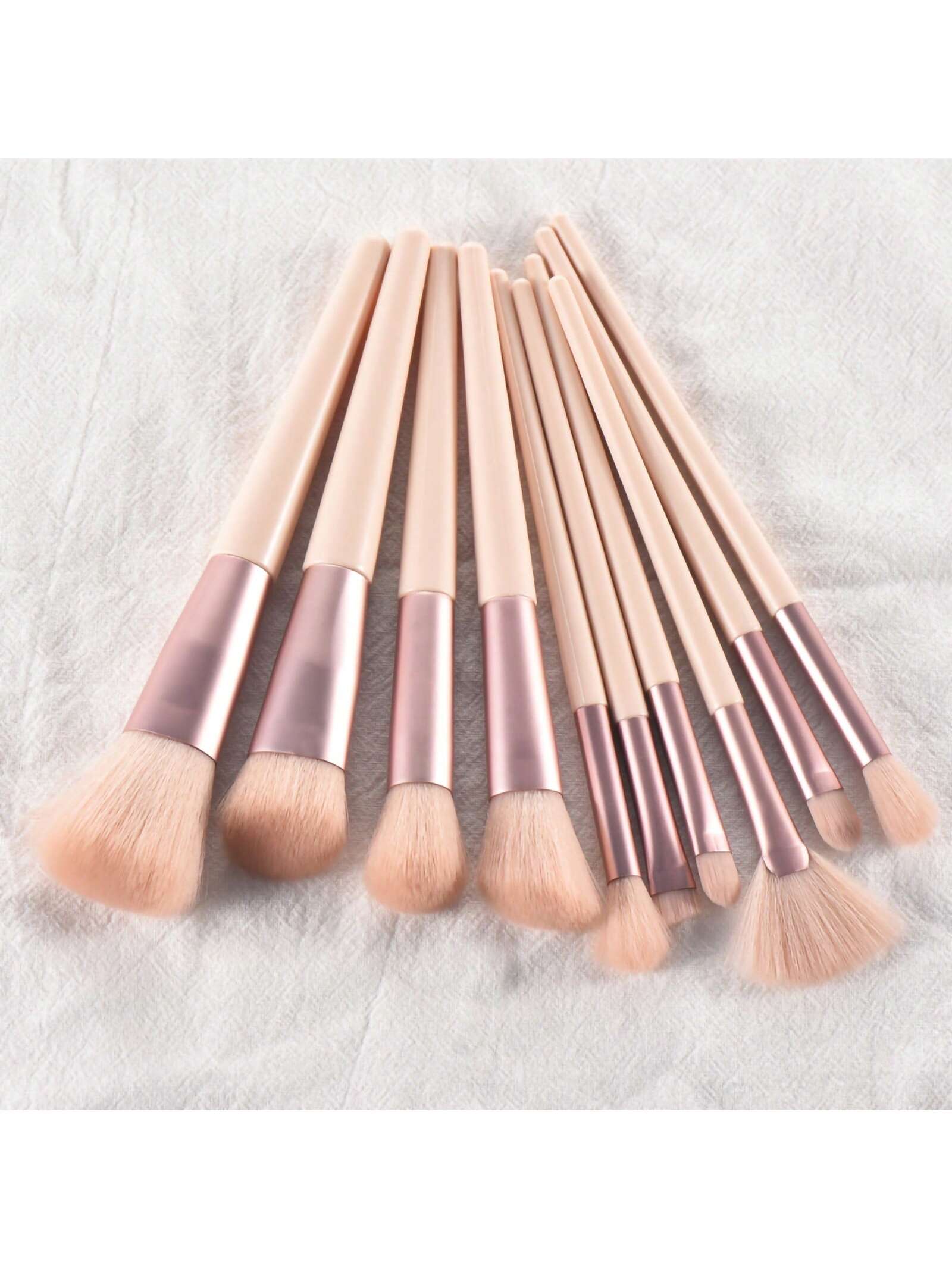 Shein - 10pcs Zero-Degree Series Makeup Brush Set - 4 Face Brushes And 6 Eye Brushes