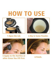Shein - Dark Brown Root Cover Up Powder, Instantly Hair Coverage Hairline Powder Shadow Powder For Fills In Thinning Hairline With Soft Sponge Applicator Puff ,  Matching Mirror  Makeup Tool - Coffee Brown