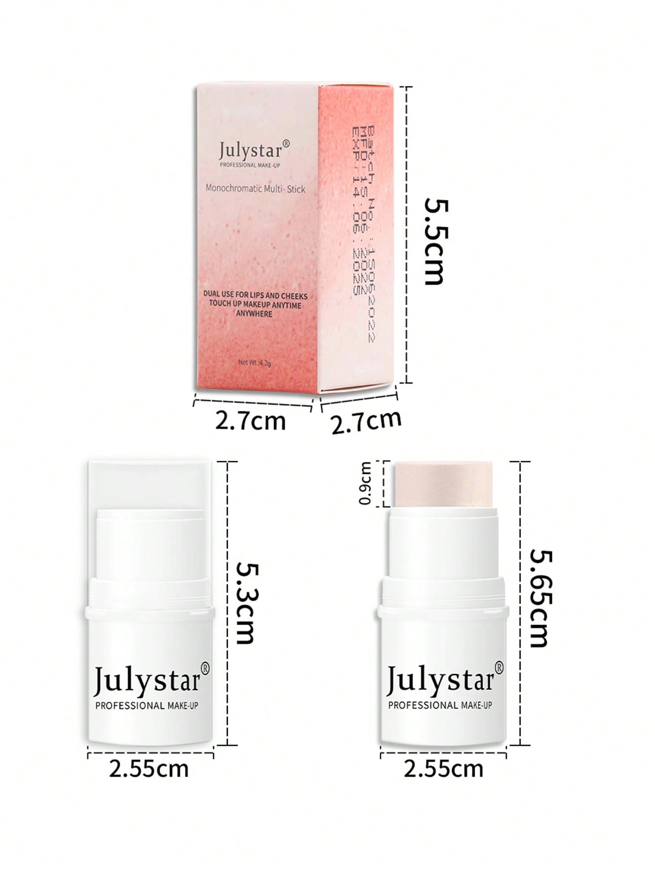 Shein - Professional Makeup Blush Stick, Long-Wearing Highly Pigmented Cream Blush