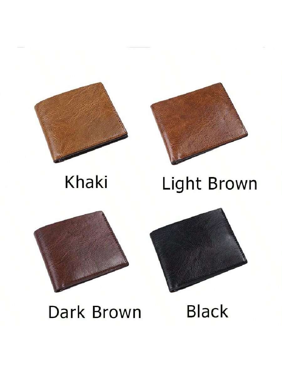 Shein - 2pcs/Set Men's Pu Strap Three Eye Roman Dial Casual Business Quartz Watch And Fashion Layered Wallet Without Box