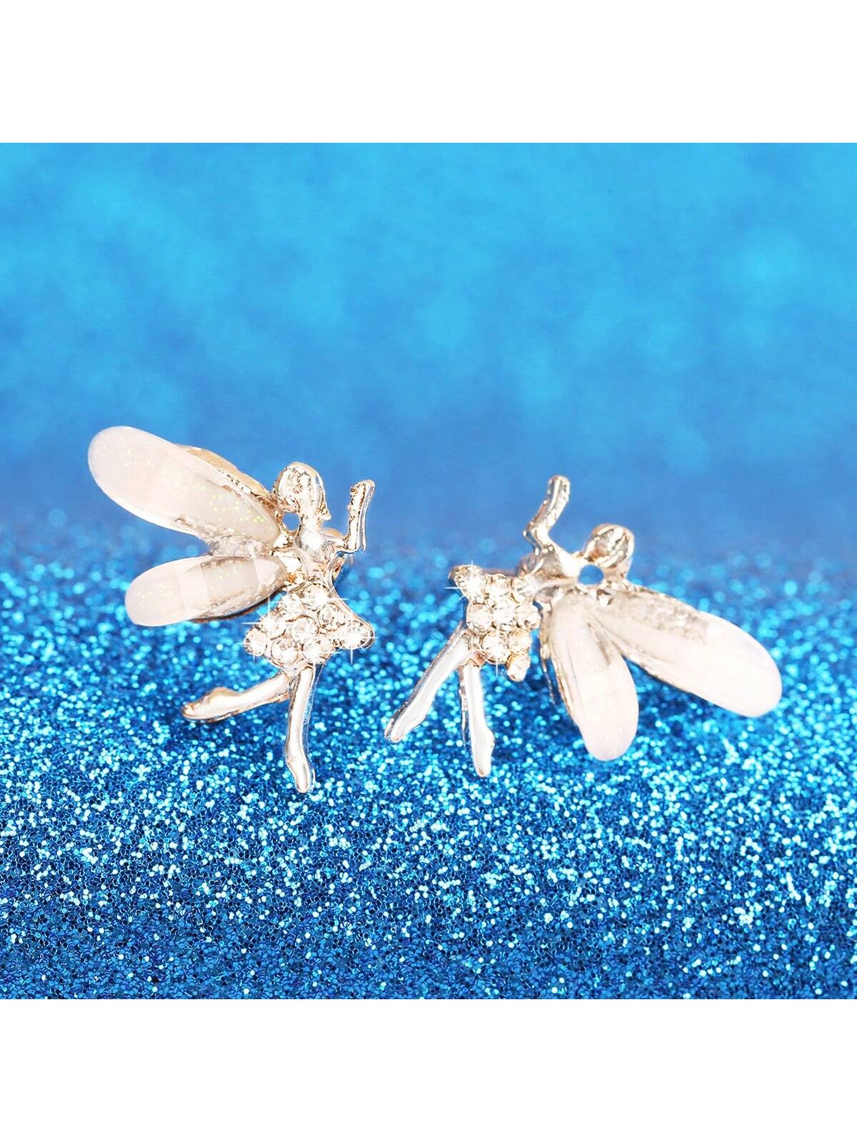 Shein - 1pair New Cute Korean Style High-end Elf Earrings For Women, Sweet And Cool Ear Jewelry