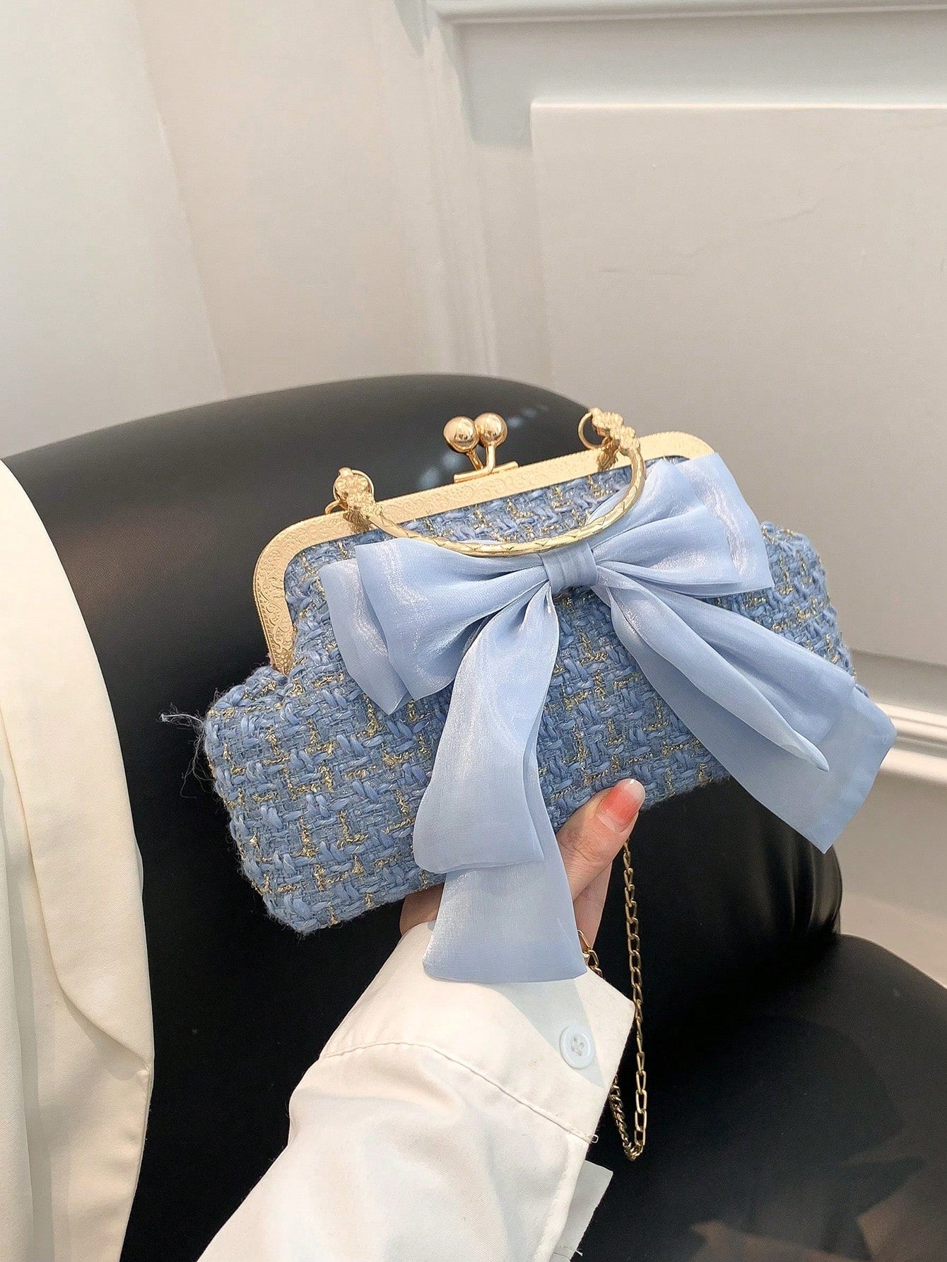 Shein - 2023 New Arrival Glittering Chain Evening Bag For Women, Fashionable Elegant Clutch, Handbag, Shoulder Bag, Crossbody Bag, Zipper Closure