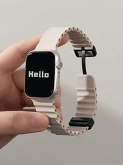 Shein - 1pc Liquid Silicone Sport Style Magnetic Watch Band Compatible With Apple Watch Ultra2/Ultra/S9/8/7/6/5/4/3/Se2/Se