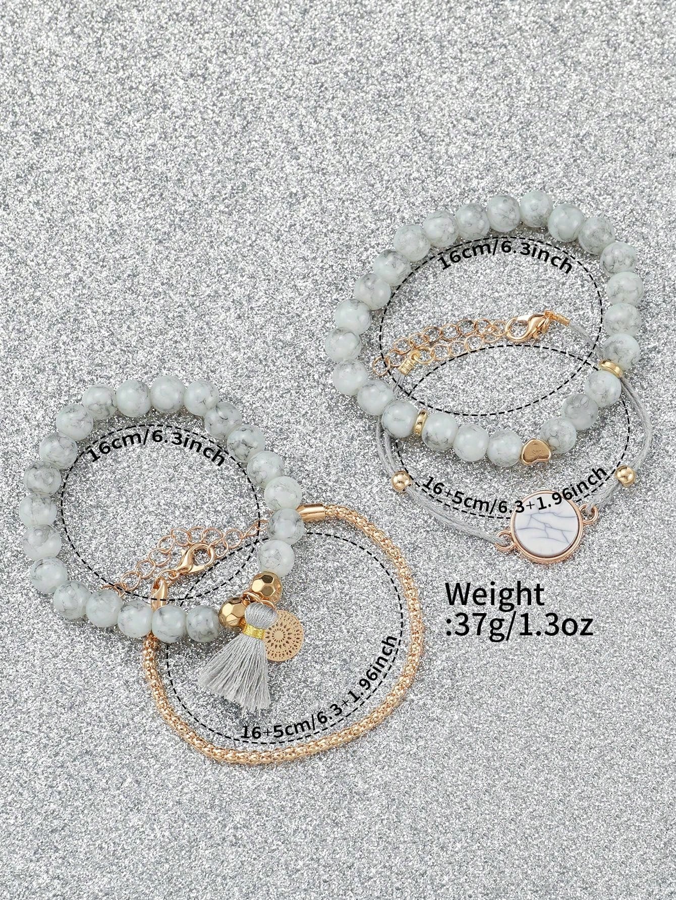 Shein - Women's Silicone Band Fashionable Minimalist Digital Dial Quartz Watch & Bracelet Set (5pcs/Set)
