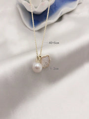 Shein - 1pc Shell Bead Necklace, Ring, Earrings Set For Women, Ideal As Gift, New Trendy Lock Collarbone Chain