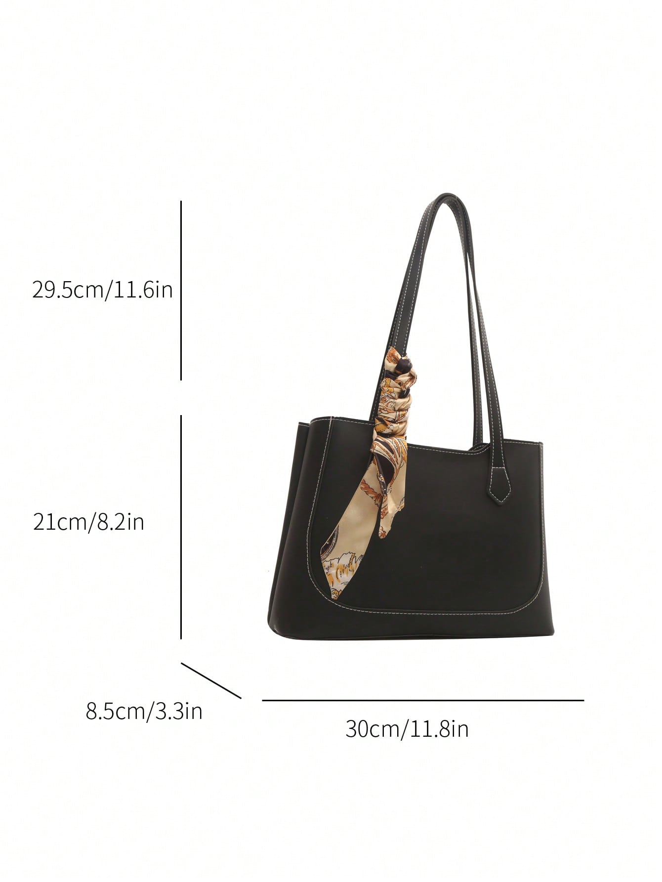 Shein - A Fashionable, Casual, And Minimalist Shopping Bag With A Fashionable Scarf And A Shoulder Tote Bag, Suitable For Shopping
