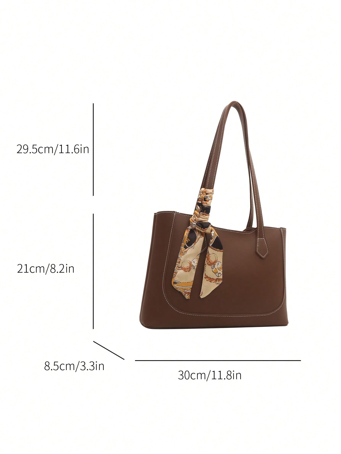 Shein - A Fashionable, Casual, And Minimalist Shopping Bag With A Fashionable Scarf And A Shoulder Tote Bag, Suitable For Shopping