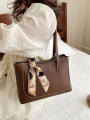 Shein - A Fashionable, Casual, And Minimalist Shopping Bag With A Fashionable Scarf And A Shoulder Tote Bag, Suitable For Shopping