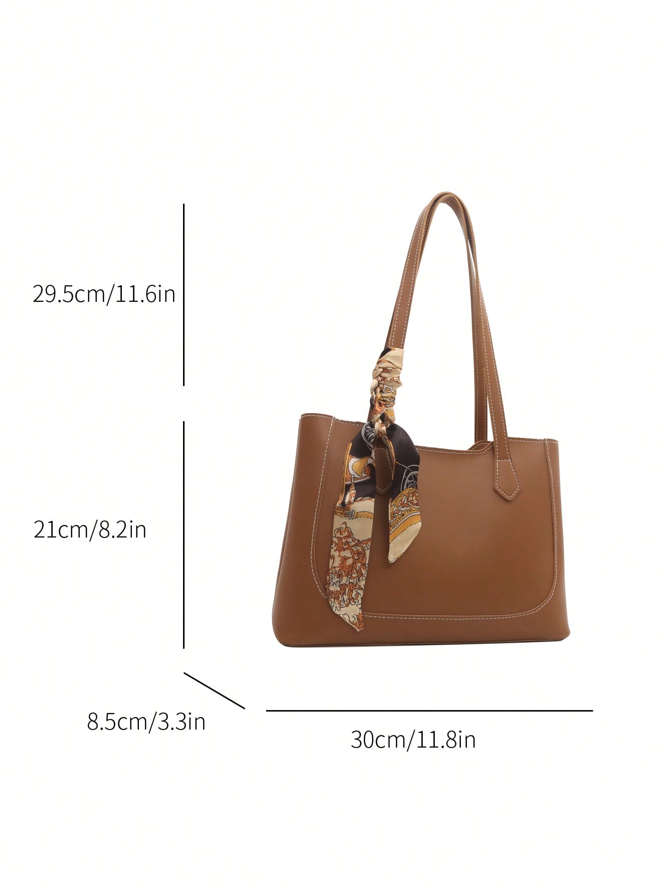 Shein - A Fashionable, Casual, And Minimalist Shopping Bag With A Fashionable Scarf And A Shoulder Tote Bag, Suitable For Shopping