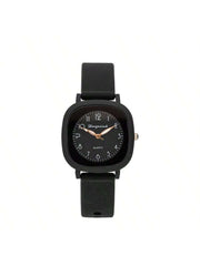 Shein - 1Pcs Luxury Circular  Watch Women  Watches  Silicone Strap Ladies Quartz Wristwatch Girls Holiday Gifts For Women