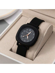Shein - 1Pcs Luxury Circular  Watch Women  Watches  Silicone Strap Ladies Quartz Wristwatch Girls Holiday Gifts For Women