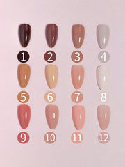 Shein - 288Pcs 12Mixed Solid Autumm And Winter Colors Long Almond Nail Tips Full Cover False Nail Tips Press On Fake Nails With Storage Box As Gift For Women And Girls