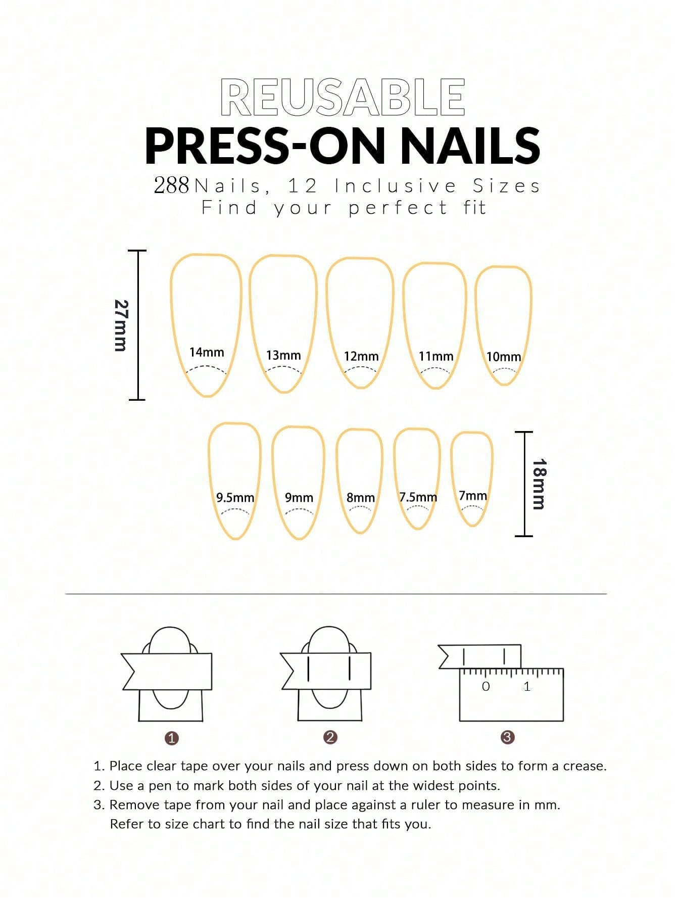 Shein - 288Pcs 12Mixed Solid Autumm And Winter Colors Long Almond Nail Tips Full Cover False Nail Tips Press On Fake Nails With Storage Box As Gift For Women And Girls