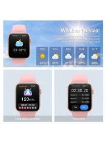 Shein -  A Multi-Function Electronic Wristwatch With A 1.44 Inch Touch Screen And Pink Silicone Stra