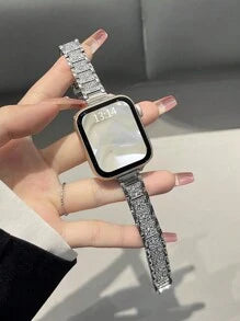 Shein - 1pc Women Fashionable And Charming Stainless Steel Metal Strap Compatible With Apple Watch Band Apple Watch Strap