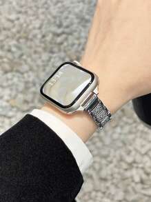 Shein - 1pc Women Fashionable And Charming Stainless Steel Metal Strap Compatible With Apple Watch Band Apple Watch Strap