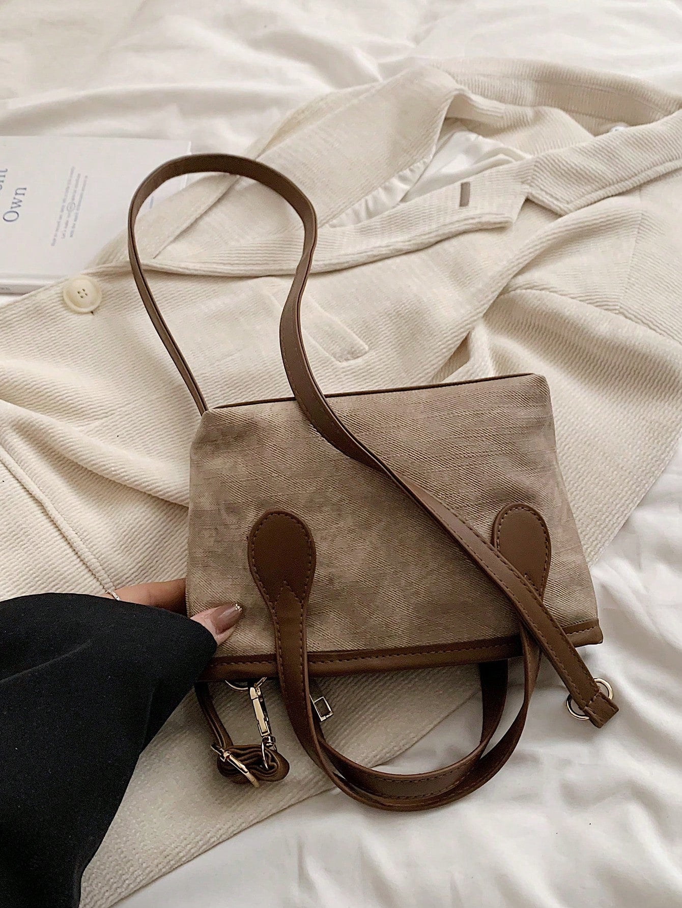 Shein - 2024 New Fashionable And Trendy Women Bag With  Texture, Single-Shoulder And Crossbody Design, Unique Small-Batch Handbag