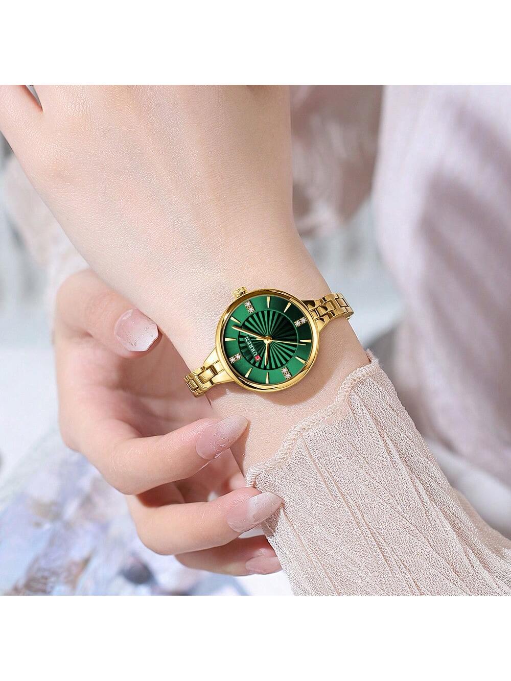 Shein - Curren Women Quartz Watch Fashionable Waterproof Wristwatch With Bracelet