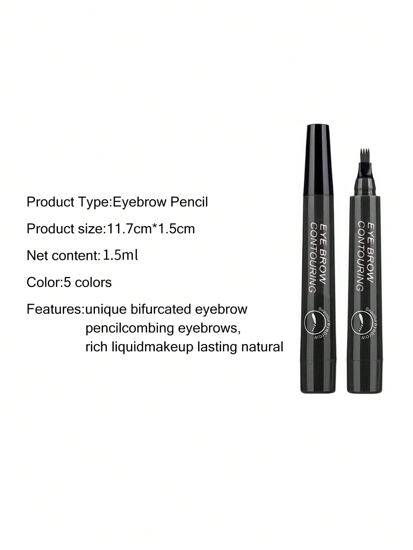 Shein - Waterproof Liquid Eyebrow Pen, Long-lasting Smudge Proof Eye Brow Makeup Product Black