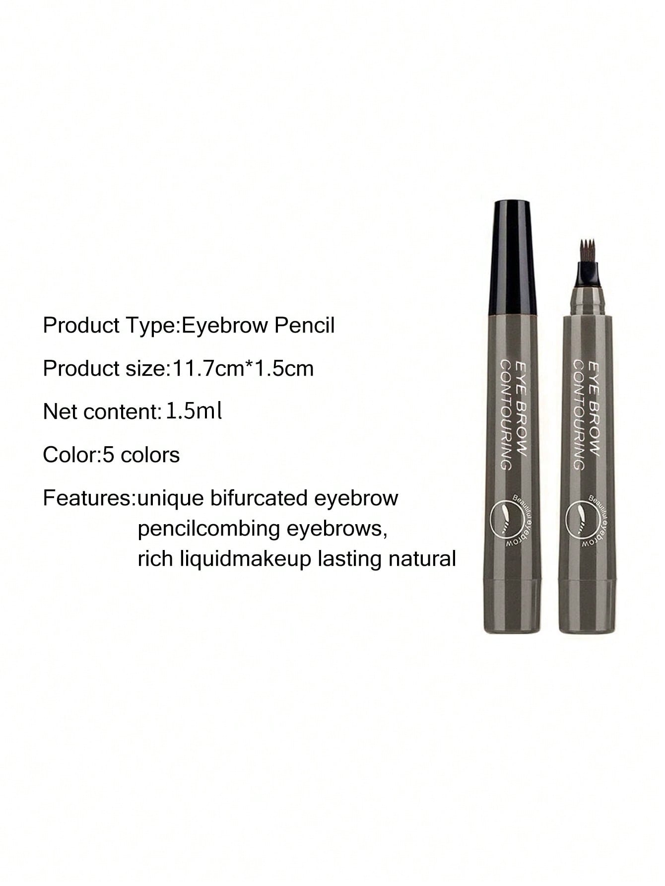 Shein - Waterproof Liquid Eyebrow Pen, Long-lasting Smudge Proof Eye Brow Makeup Product 803 Gray