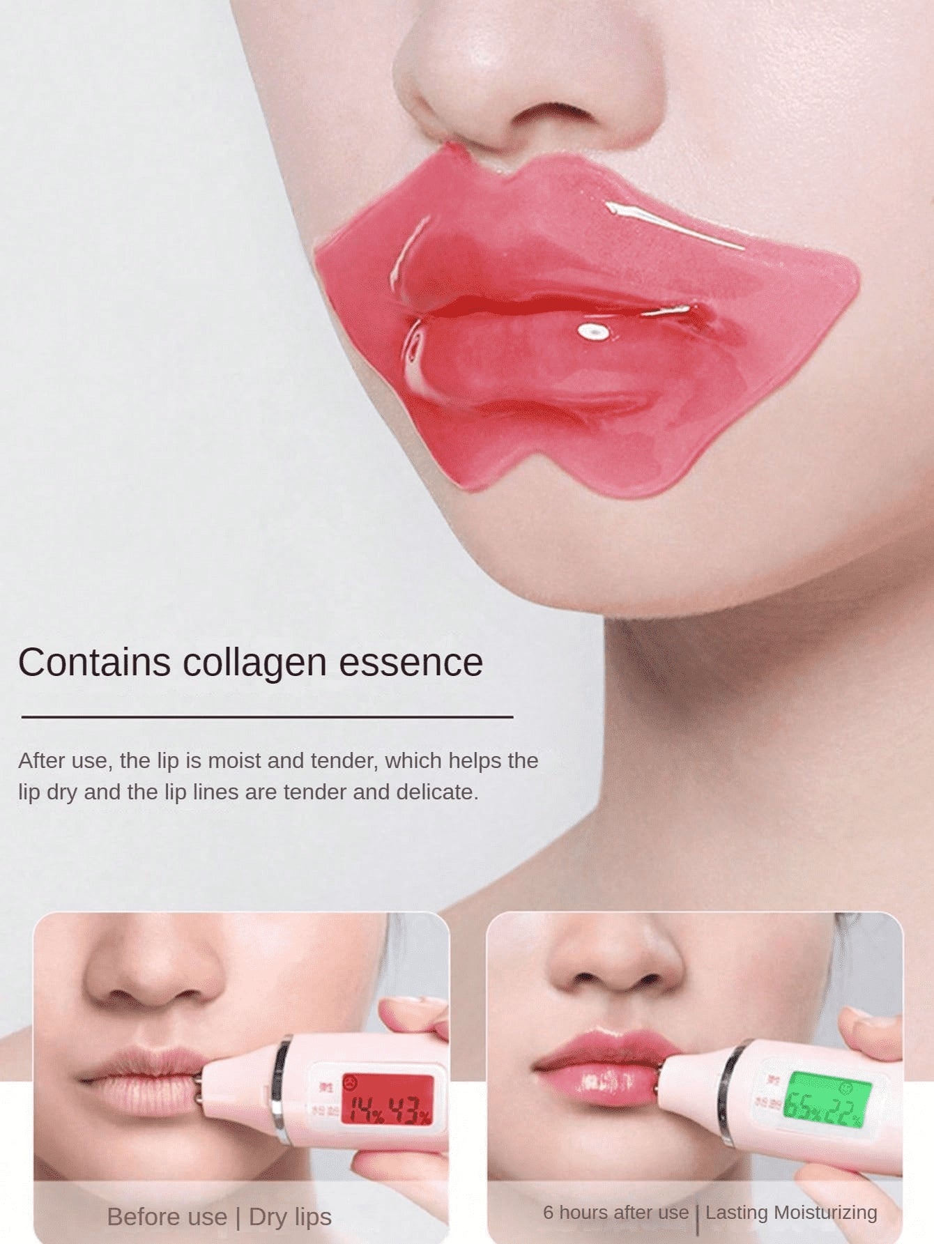 Shein - 10Pcs Hydrating Collagen Lip Masks For Women, Moisturizing Lip Gel Patches, Reduce Fine Lines And Dark Circles Around Lips