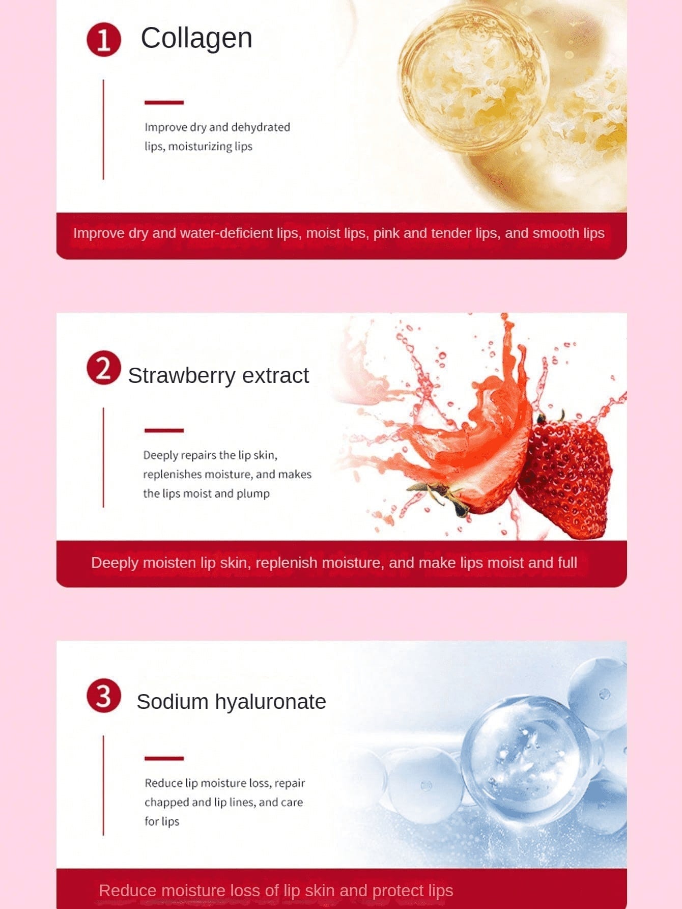Shein - 10Pcs Hydrating Collagen Lip Masks For Women, Moisturizing Lip Gel Patches, Reduce Fine Lines And Dark Circles Around Lips