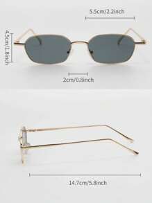 Shein- Tinted Metal Frame Sunglasses For Women
